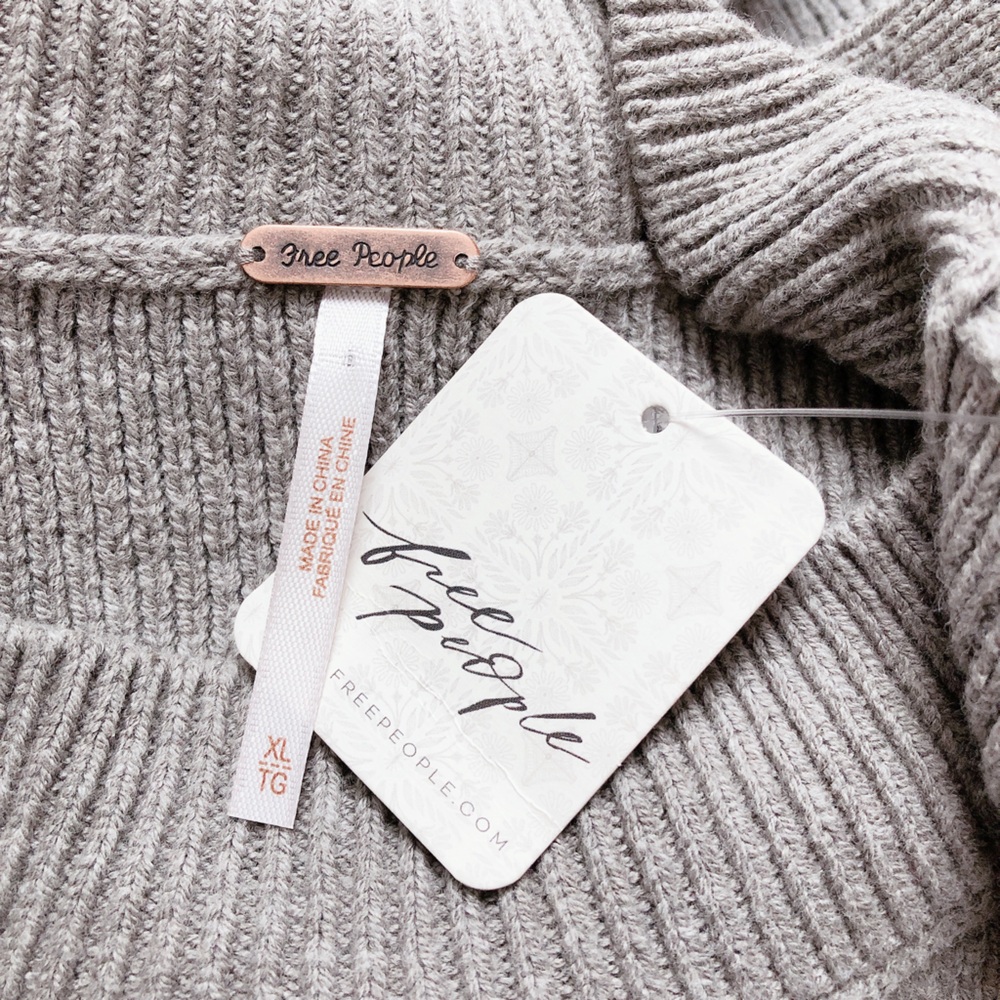Free People Easy Street Crop Pullover Grey oversized New with tags! - Picture 16 of 16